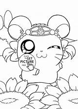 Coloring Pages Anime Manga Ausmalbilder Animals Hamtaro Kids Animal Printable Cute Girls Kostenlos Fur Kinder Chibi Book Girl Malvorlagen Drawing sketch template