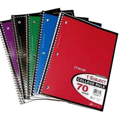 spiral notebook college rule  sheets