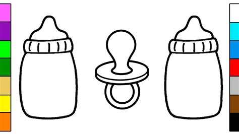 baby dummy  bottle coloring page  kids youtube