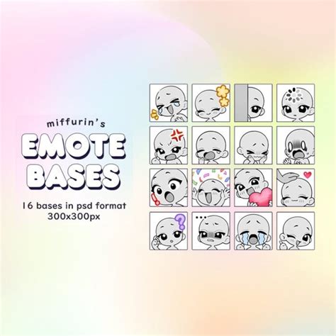 emote base pack draw   emotes etsy canada