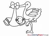 Coloring Pages Stork Children Sheet Title sketch template