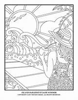 Coloring Pages Summer Jade Paradise Island Adult Cute Adults Sheets Girls Books Mandala Printable sketch template