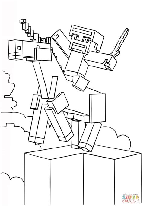 minecraft unicorn coloring page  printable coloring pages