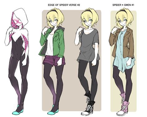 gwen stacy and spider gwen marvel and 1 more drawn by