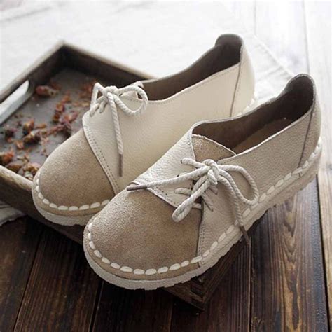 casual all season shoes vintage round toe flats shoes