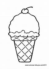 Ice Cream Printable Coloring Cone Pages Popsicle Cherry Cones Templates Para Template Colorear Printables Clipart Pintar Drawing Dibujos Summer Leto sketch template