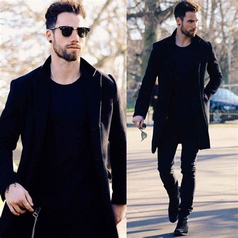 Moda Rock Look Man Herren Outfit All Black Outfit Black Outfits