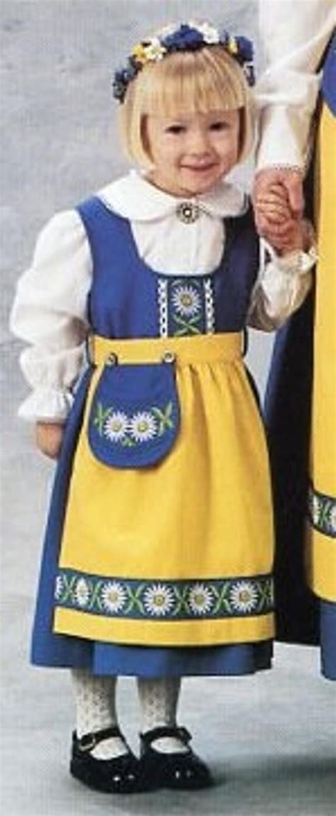 Swedish National Costume Dress For Girls Etsy Swedish Girls Blue