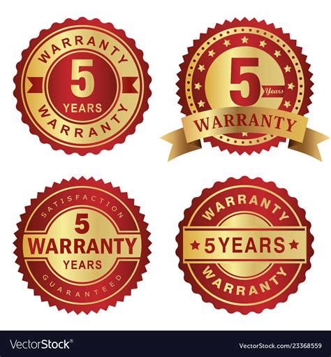 warranty labels  years royalty  vector image
