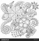 Coloring Flowers Zentangle Pages Flower Astonishing Doodle Getcolorings Zentangl Printable Shutterstock Fantasy sketch template