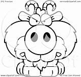 Goat Mad Clipart Cartoon Outlined Coloring Vector Thoman Cory Royalty sketch template