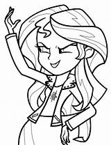 Equestria Girls Coloring Pony Pages Little Shimmer Sunset Printable sketch template