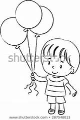 Holding Boy Balloons Clipart Clipground sketch template