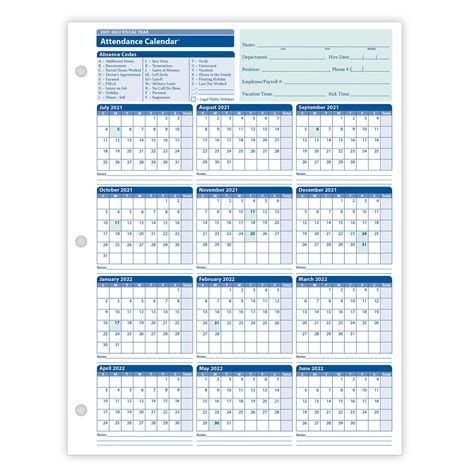 fiscal year calendar