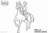 Spirit Coloring Pages Horse Riding Chica Linda Pru Kids Color Printable Print Beautiful Bettercoloring sketch template