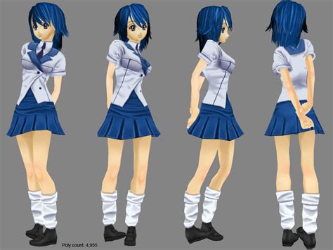 3d anime schoolgirl by athey on deviantart