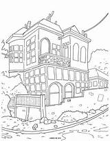 Coloring Pages House Adults Cityscape Adult Printable Street Colouring Houses Tree Corner Getcolorings Inspiration Getdrawings Buildings Choose Board Kids Printables sketch template