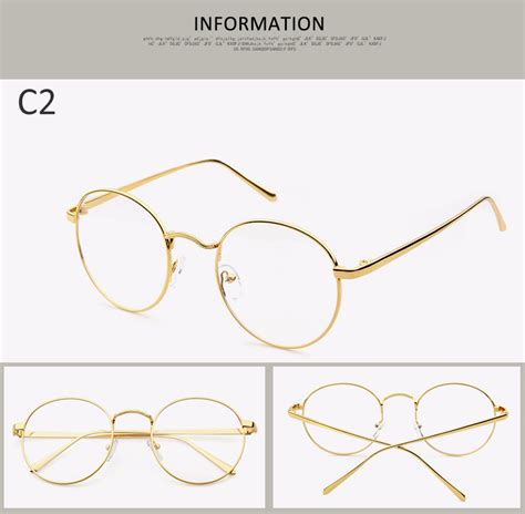 korean glasses frame retro full rim gold eyeglass frame vintage