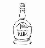 Rum Bottle Vector Cartoon Sketch Nikiteev sketch template