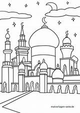 Kleurplaten Moskee Islam Orientalische Printbare sketch template