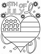 Coloring July 4th Flag Pages Printable Heart Fourth American Color Preschool Kids Star Voorhees Jason Myteachingstation Worksheet Number Print Patriotic sketch template