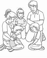 Praying Child Drawing Prayer Family Getdrawings sketch template