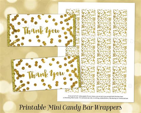 printable mini candy bar wrapper labels   glamorous