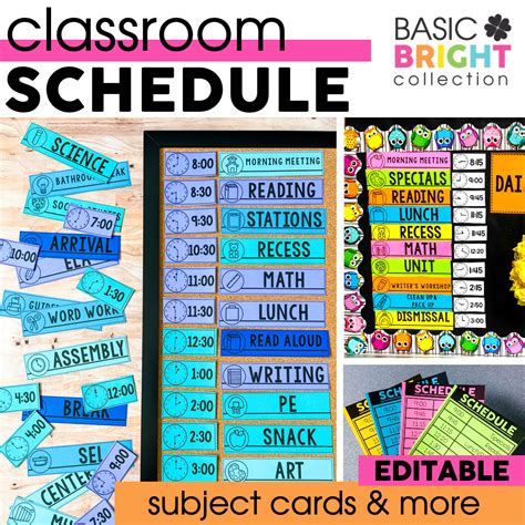 classroom daily visual schedule editable schedule cards daily