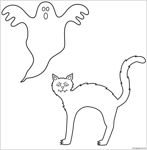 black cat halloween coloring pages halloween coloring pages