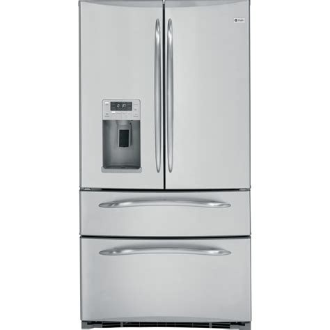 ge profile series pgcsrkzss  cu ft french door bottom freezer refrigerator stainless steel