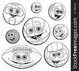 Funny Coloring Stockfreeimages Balls sketch template