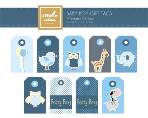 baby boy printable gift tags
