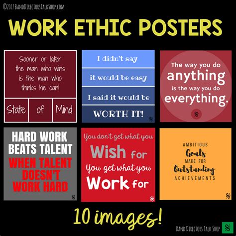 work ethic posters tpt cover band directors talk shop