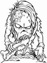 Coloring Zombie Creepy Pages Scary Halloween Horror Kids Printable Adult Adults Print Drawings Monster Cartoon Colouring Zombies Color Cool Sheets sketch template
