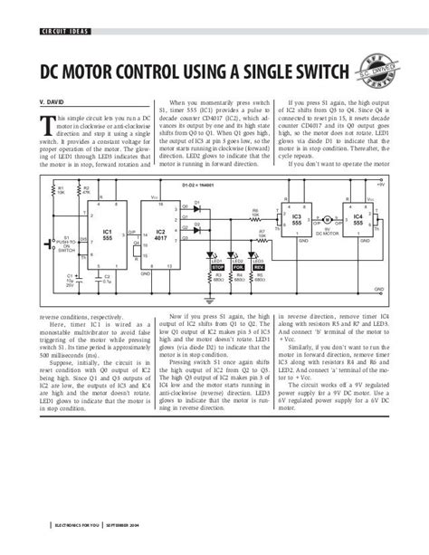 dc motor control   single switch