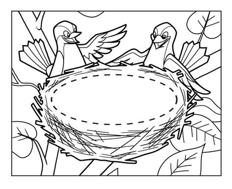 bird nest coloring page