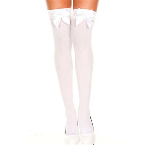 cute girl silk lace top bows bowknot thigh high stockings pantyhose