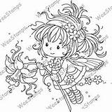 Coloring Stamps Wee Pages Whimsy Doodle Daphne Embroidery sketch template