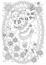 Coloring Pages Girl Figure Skater Skating Ice Winter Antistress Girls Print Coloringtop sketch template