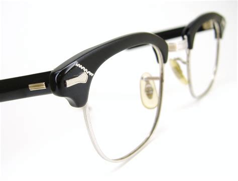 vintage mens 50s shuron horn rim eyeglasses eyewear frame nos