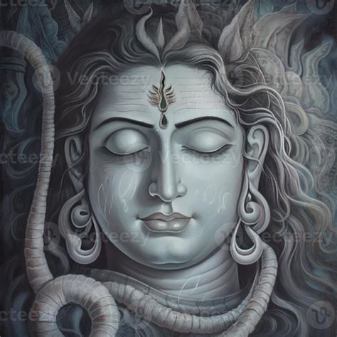lord shiva meditating soft  peaceful face light color image