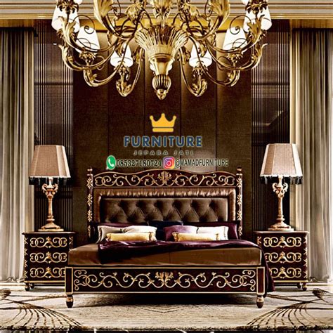 tempat tidur jati mewah ukiran gold jati karya furniture mebel ukiran mewah jepara klasik
