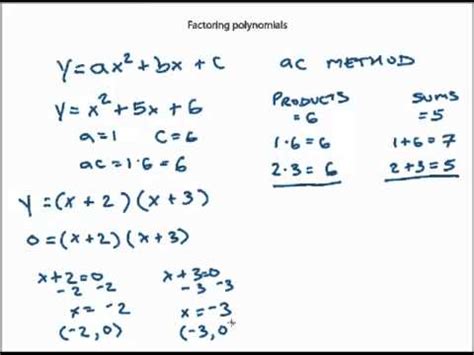 factoring quadratic equations usning  ac methodmp youtube