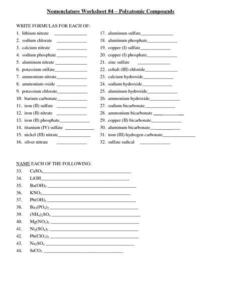 worksheets ubb naming  chemical compounds worksheets  answers printable worksheets