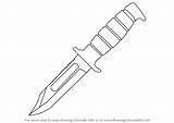 Knife Draw Hunting Step Drawing Knives Weapons Make Tutorials Drawingtutorials101 sketch template