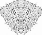 Coloring Pages Monkey Adults Cool Year Chinese Animals Parade Celebrate Print Stress Less sketch template