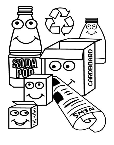 pin  recycling coloring pages
