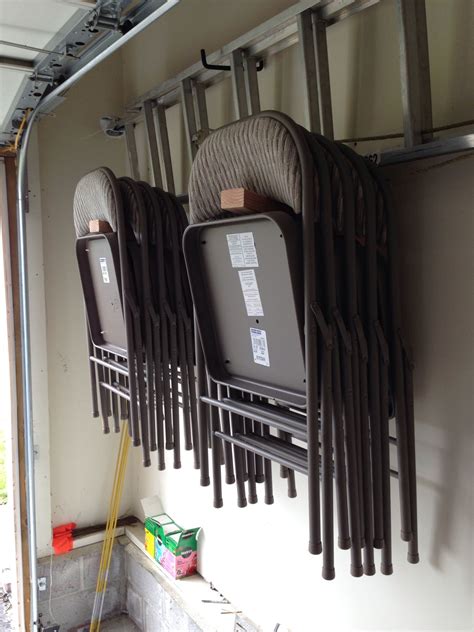 folding chair racks diy garage storage folding chair