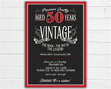 birthday invitation  men jpeg printable aged  etsy