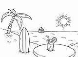 Coloring Pages Tropical Island Beach Kids Getdrawings sketch template